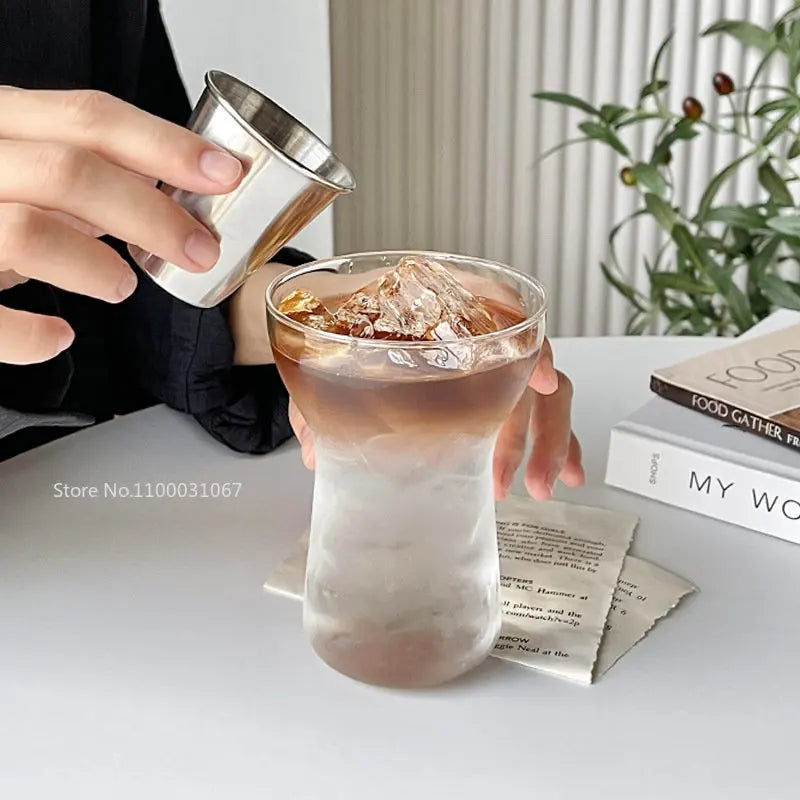 DecorBites™ Glass Drink Cup Set for Home Cafe Bar Heat Insulation Juice Tea Transparent