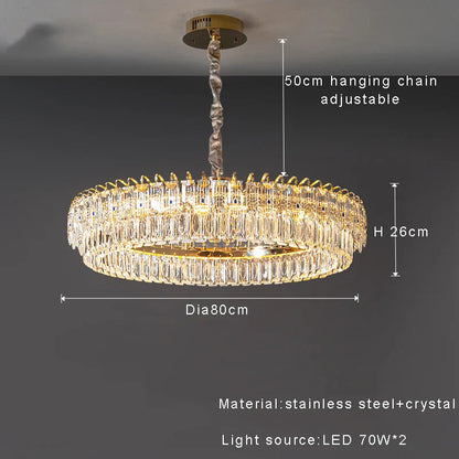 DecorBites™ Double Crystal Ceiling Chandelier: Modern Luxury Home Decoration for Living Room