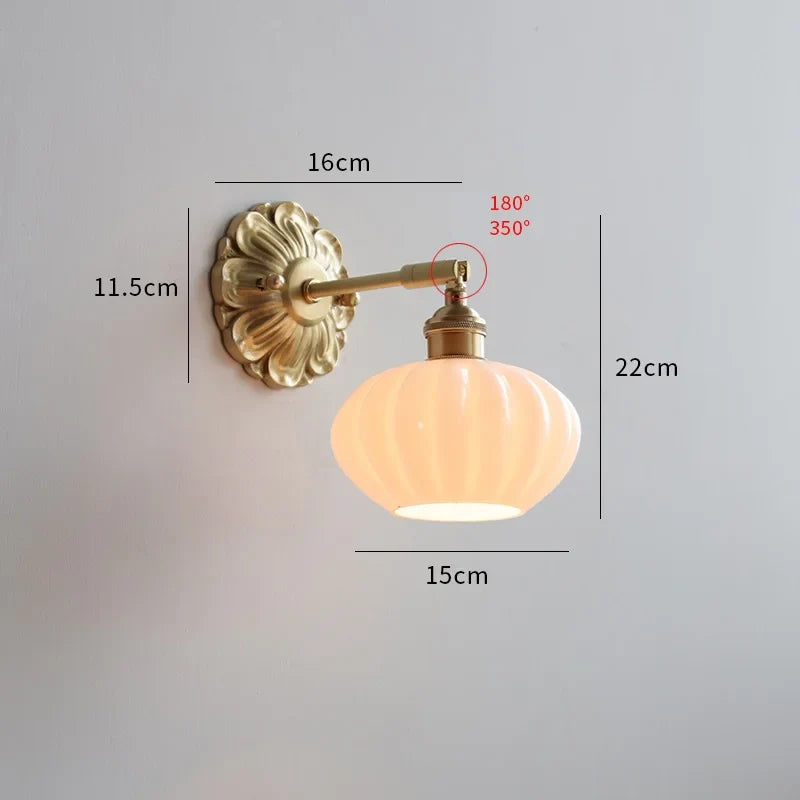Green Glass Wall Lamp Copper Base Vibrant Hue