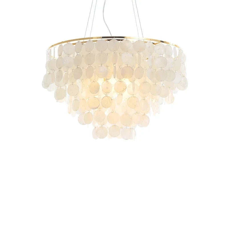 Gold Chrome Shell Chandelier