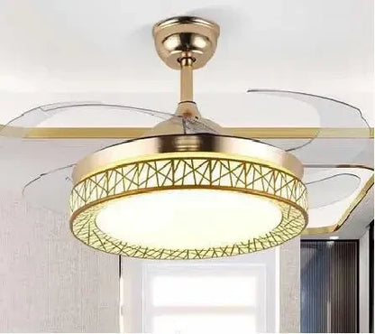 DecorBites™ Copper Ceiling Fan Lights Remote Control 36/42inch Gold Fan Lamps