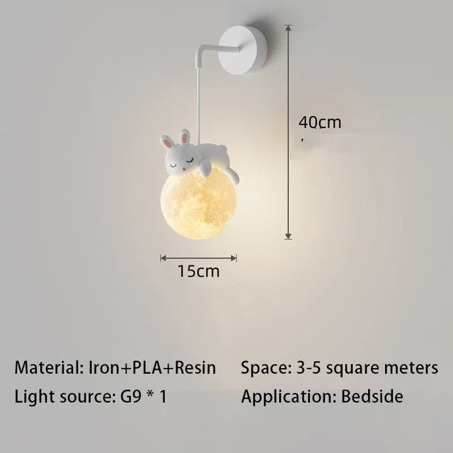 White Bear Bunny Pendant Light