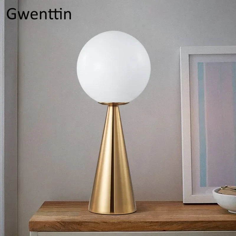 Gold Glass Ball Table Lamp