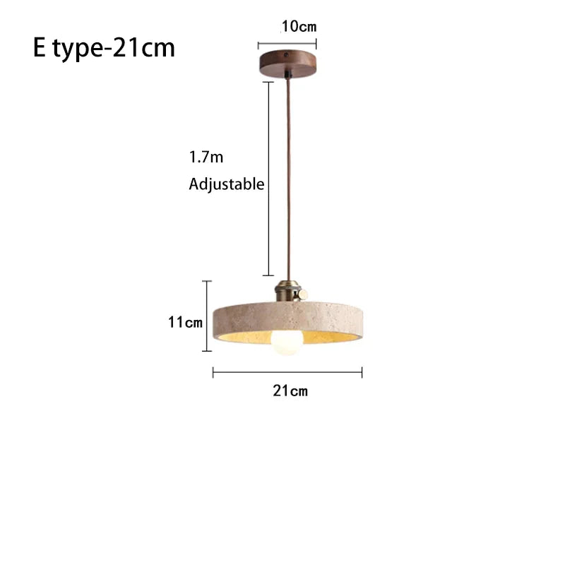 DecorBites™ Japanese Style Yellow Stone Pendant Lamp for Bedroom, Restaurant, and Bar