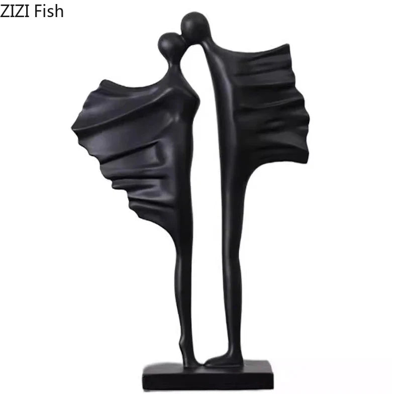 DecorBites™ Abstract Lovers Resin Sculpture Modern Decor Ornaments - Couple Figures Statue