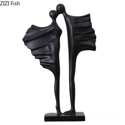 DecorBites™ Abstract Lovers Resin Sculpture Modern Decor Ornaments - Couple Figures Statue