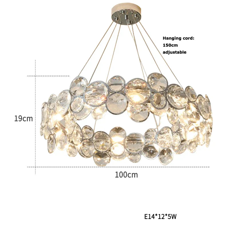 DecorBites™ Crystal Magic Ring Pendant Light for Dinning Room