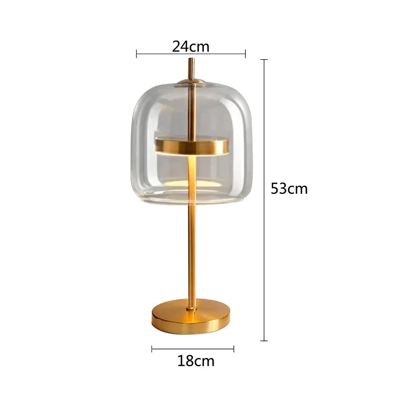 Gold Glass Desk Lamp Dia24cm For Workspace