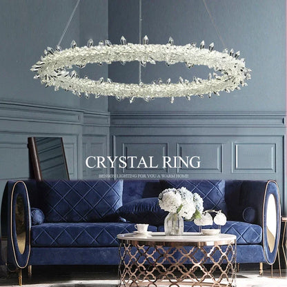 DecorBites™ Crystal Flower LED Chandelier Pendant Light for Living and Dining Room