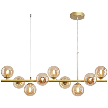 DecorBites™ Gold Glass Ball LED Pendant Light 11 Heads Kitchen Dining Room Suspension