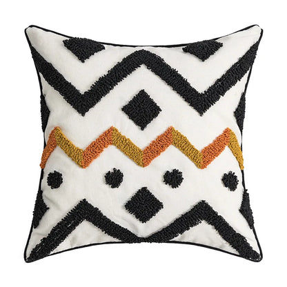 DecorBites™ Geometric Embroidery Cushion Cover with Tassel, Home Decor Pillowcase, Various Sizes