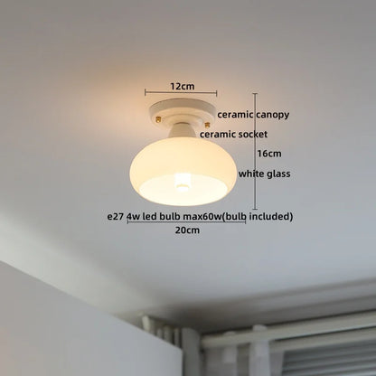 DecorBites™ LED Canopy Ceiling Light Glass Copper Luminaria De Teto