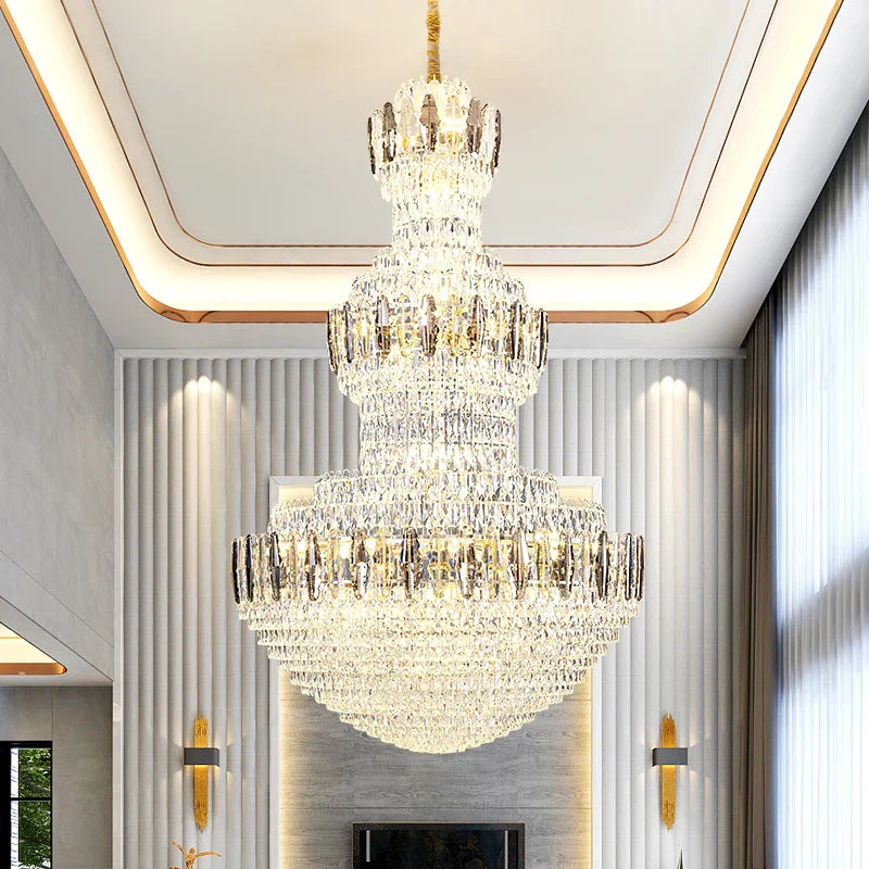 DecorBites™ Crystal Chandelier: Postmodern Light Luxury for Hotel Lobby, Villa, and Duplex Floors