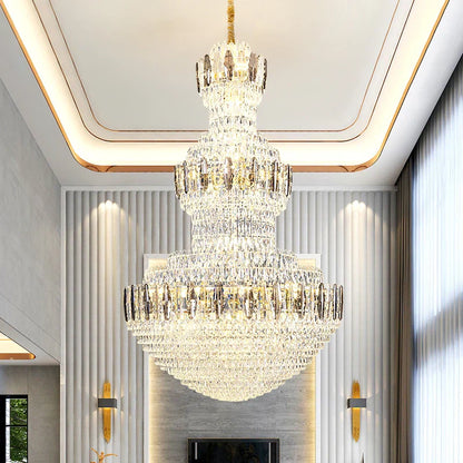 DecorBites™ Crystal Chandelier: Postmodern Light Luxury for Hotel Lobby, Villa, and Duplex Floors