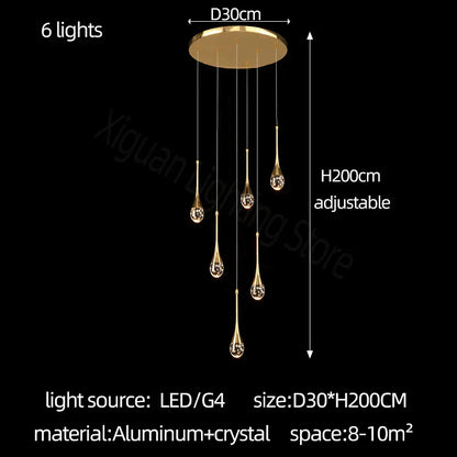 DecorBites™ Crystal Bubble Chandelier for Living, Dining, Bedroom - Modern Stairwell Design