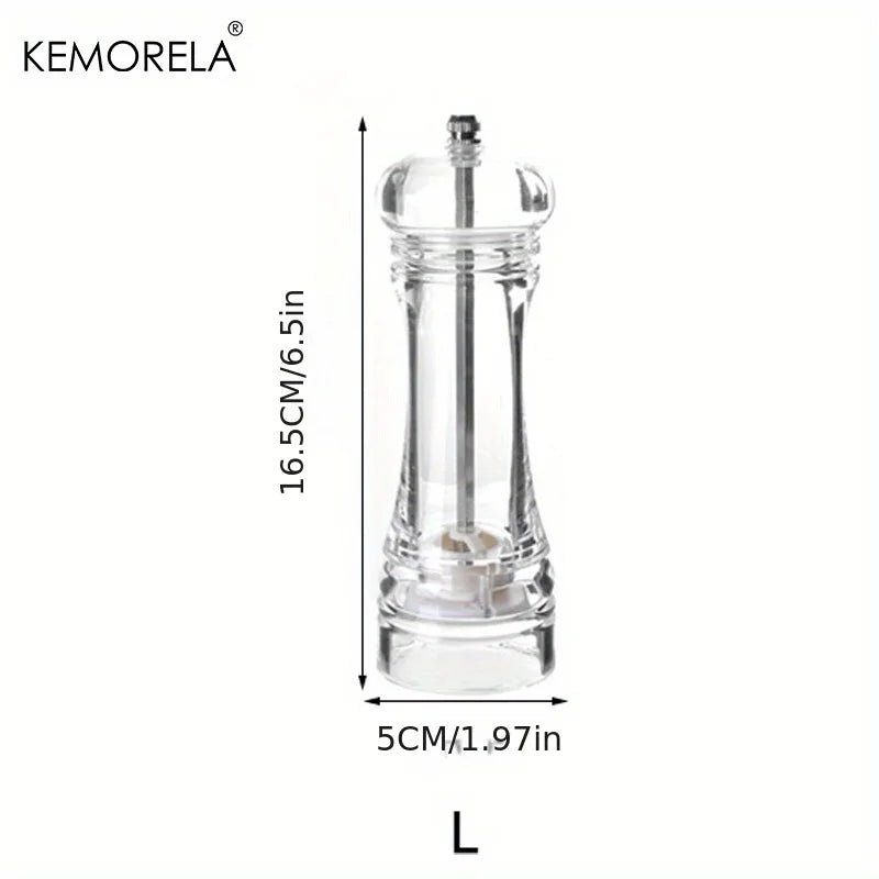 DecorBites™ Acrylic Manual Pepper Grinder | Transparent Salt and Spices Mill Shaker