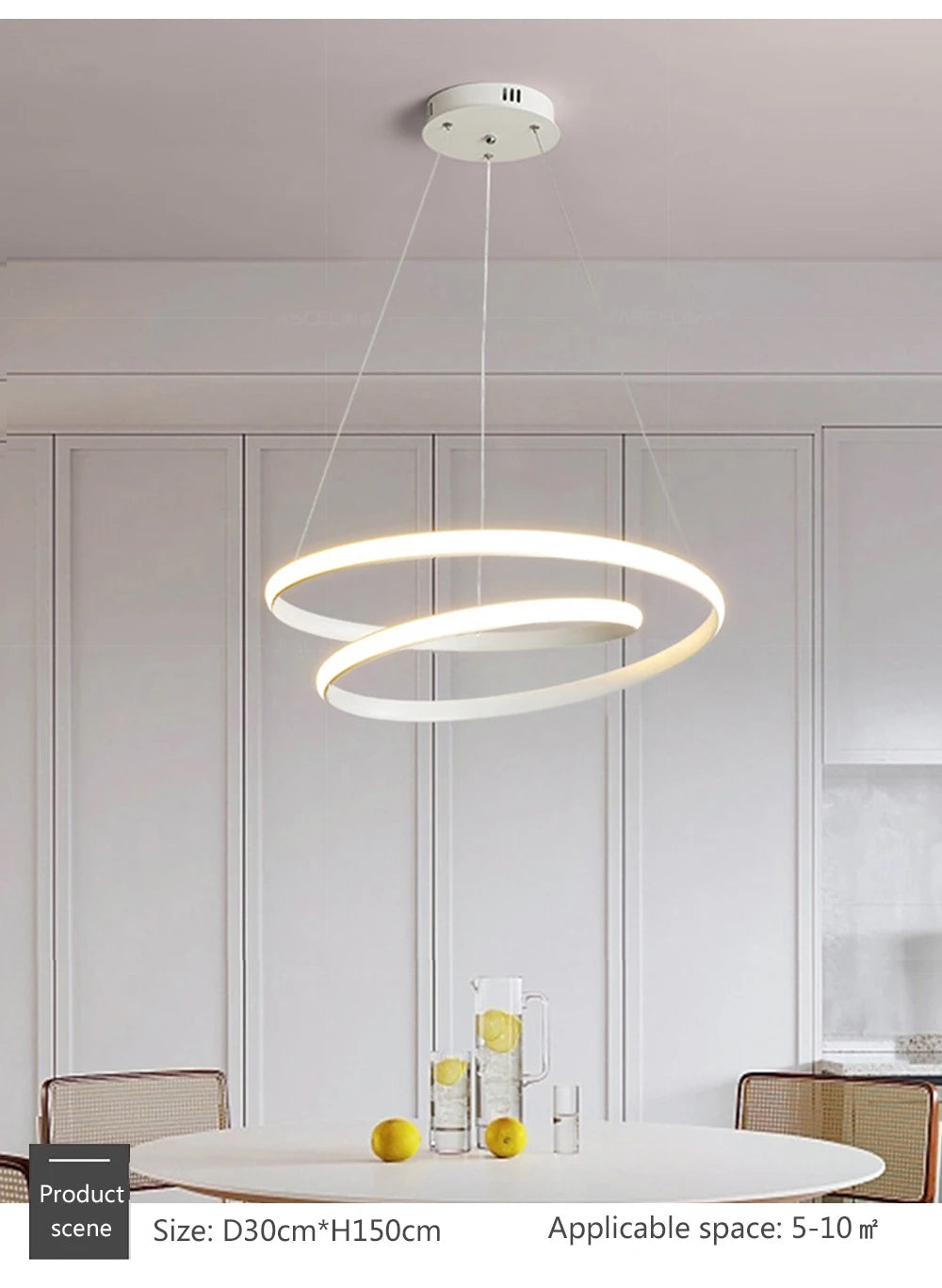 Black Double-Ring Pendant