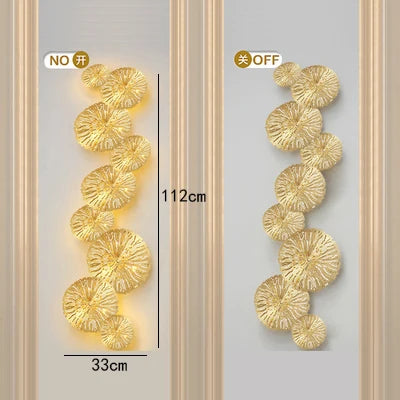 Gold Copper Floral 6-Head Dining Wall Sconce
