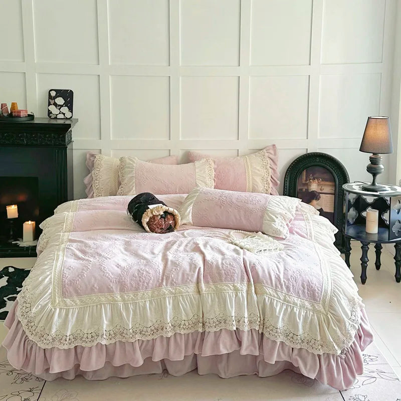 Velvet Carved Wedding Bedding
