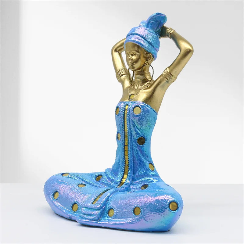Gold Tribal Resin Statue