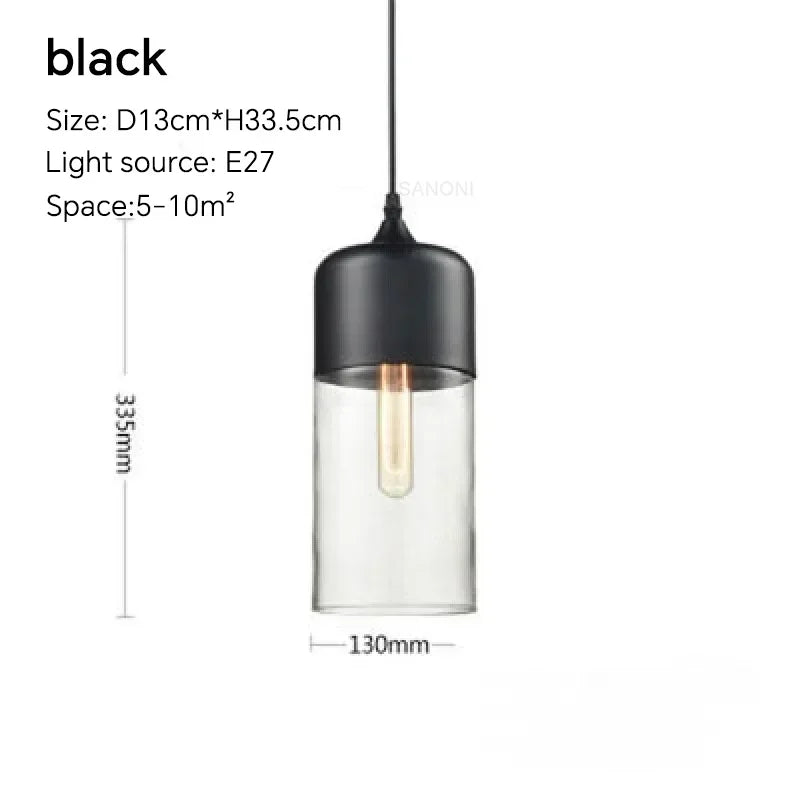 DecorBites™ Glass Wood Chandelier LED Pendant Light Fixture for Living Dining Bedroom