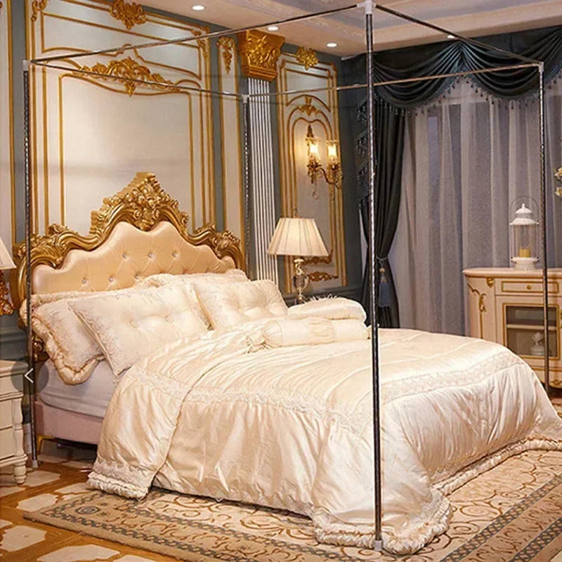 DecorBites™ Lace Palace Mosquito Net Tent for Queen/Double Bed with Stainless Steel Frame