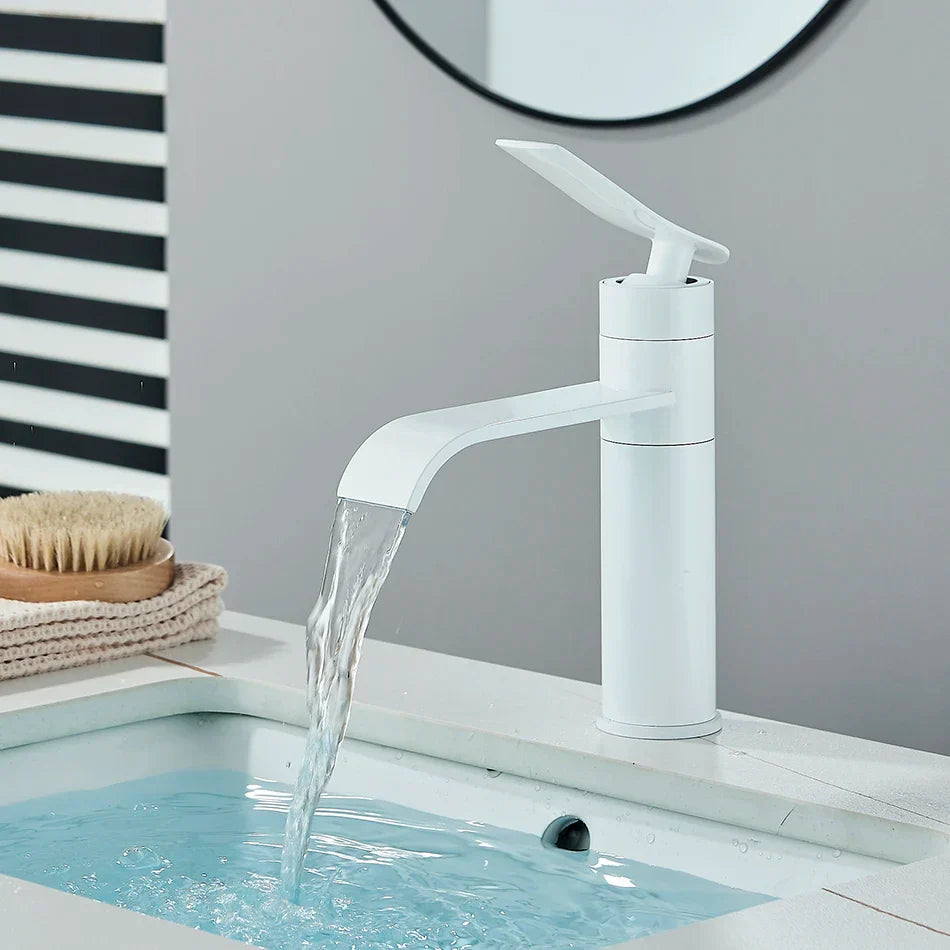 DecorBites™ Basin Faucet: Hot Cold Water Mixer Tap for Bathroom Vessel Washbasin
