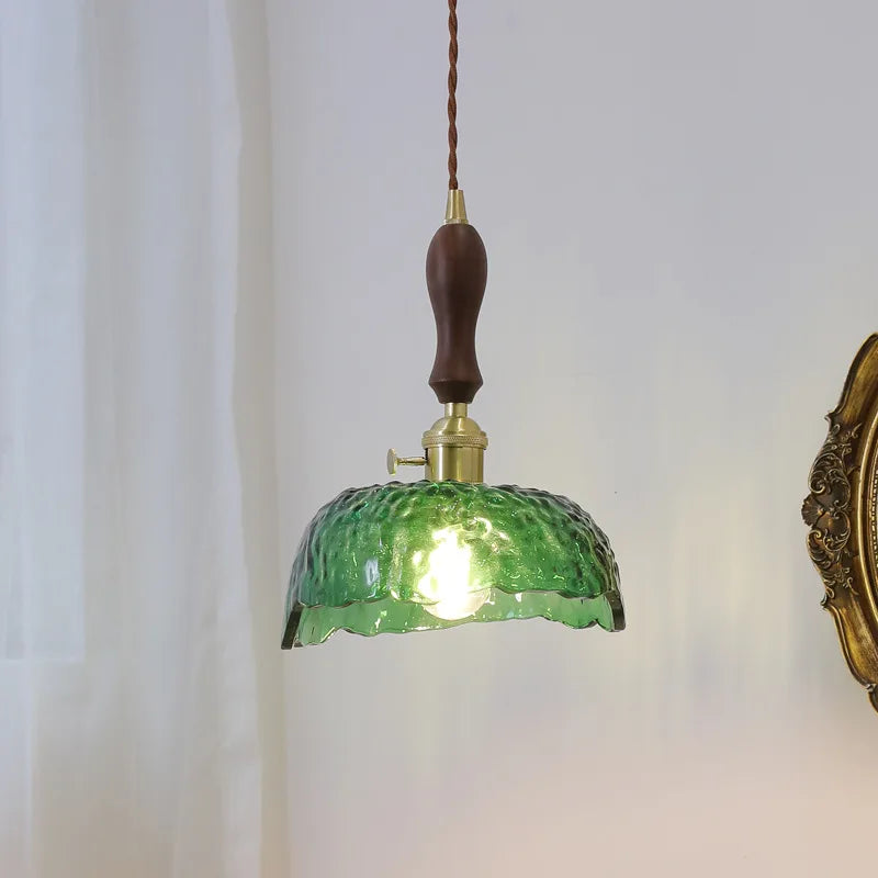 Green Glass Copper Pendant