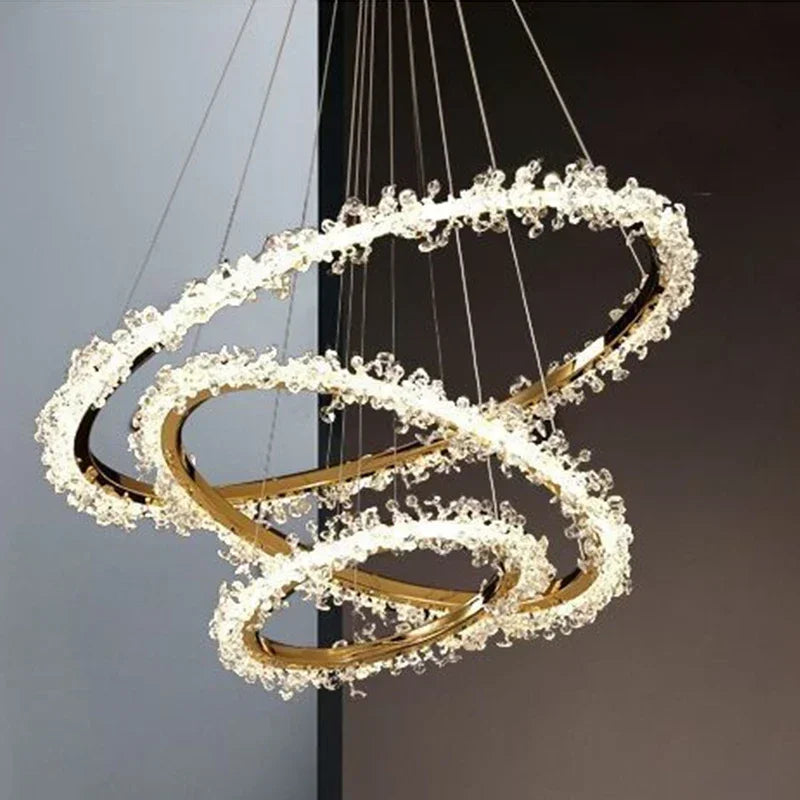 Nordic Crystal Halo Chandelier