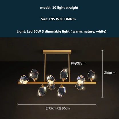 DecorBites™ Copper LED 3-Light Dimmable Crystal Chandelier