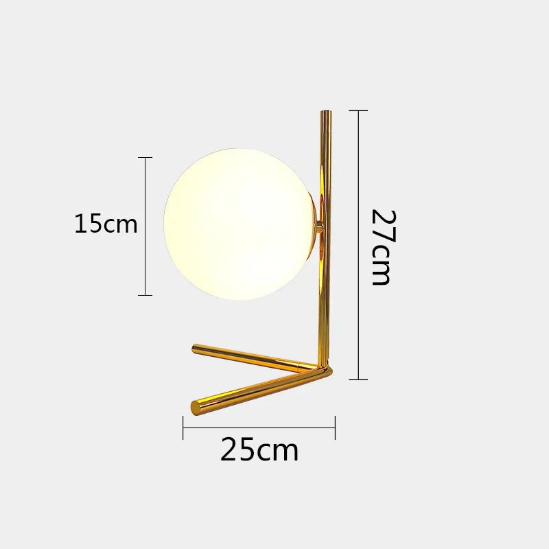 DecorBites™ Glass Ball Table Lamp: Modern Nordic LED Desk Light