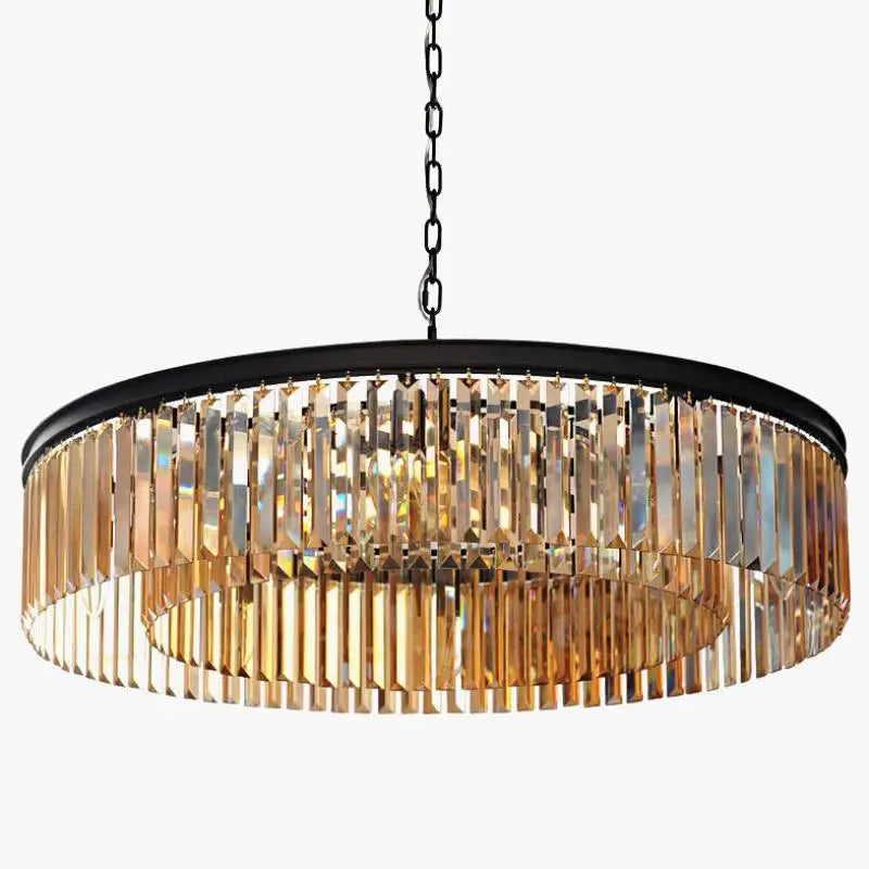 Crystal Gold Black Pendant D100cm 16-Light