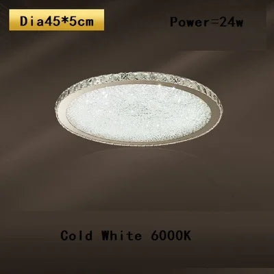 DecorBites™ Crystal Round Ceiling Lamp: Nordic Light Luxury LED Home Lighting for Bedroom and Living Room