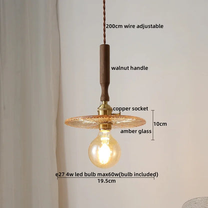 DecorBites™ Copper Walnut LED Pendant Lights, Modern Hanging Lamp for Hallway, Bedroom, Dining Room