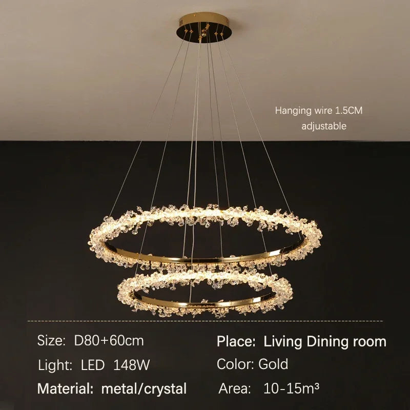 Nordic Crystal Halo Chandelier
