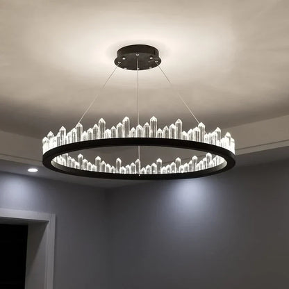 DecorBites™ Crystal LED Pendant Lights: Modern Gold Black Industrial Lamp for Stylish Illumination