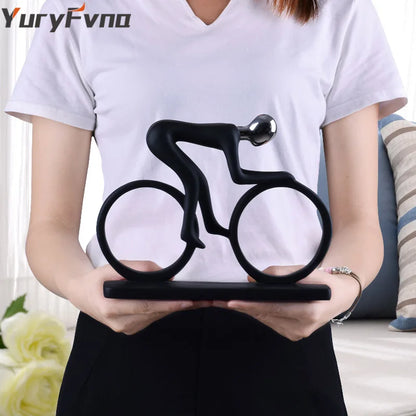 DecorBites™ Cyclist Sculpture Figurine Abstract Art Home Decor Champion Athlete