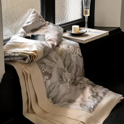DecorBites™ Eucalyptus Fiber Flowers Summer Quilt Set: Silky, Cool Comfort for Bedtime Bliss
