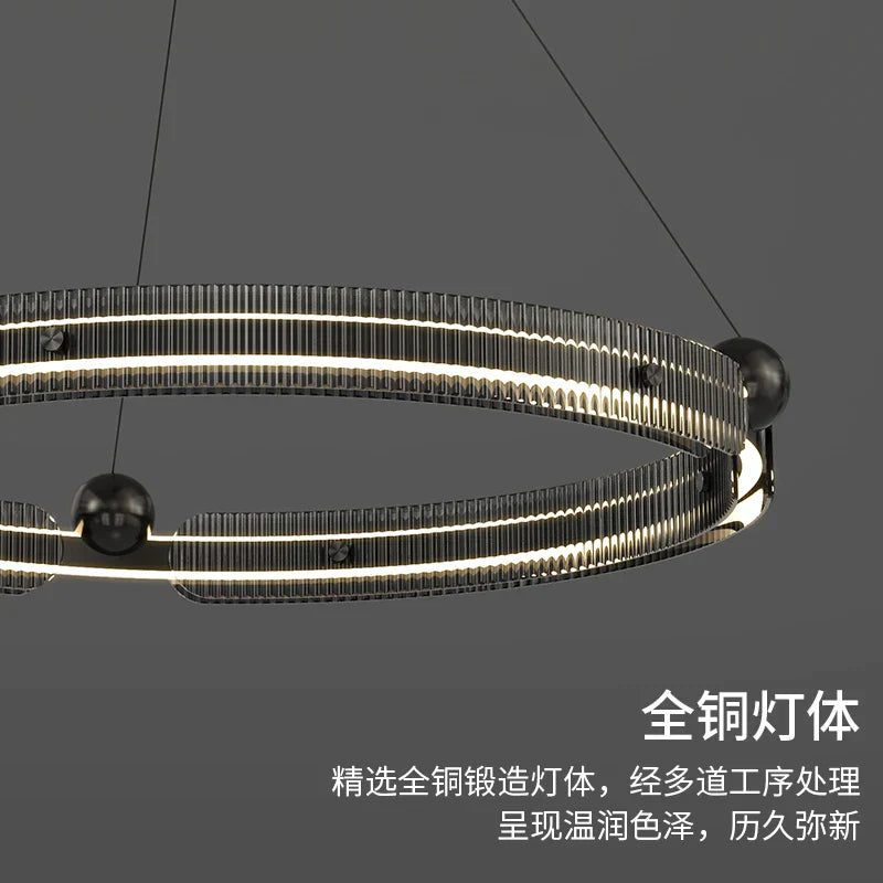 DecorBites™ Light Luxury Circle LED Living Room Chandelier