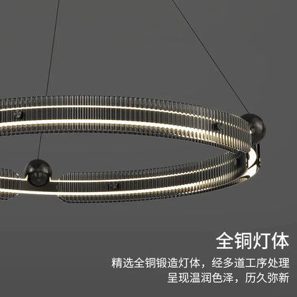 DecorBites™ Light Luxury Circle LED Living Room Chandelier