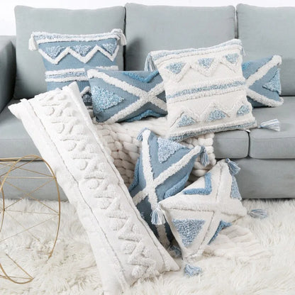 DecorBites™ Geometric Tassel Tufted Pillow Covers for Home Decoration
