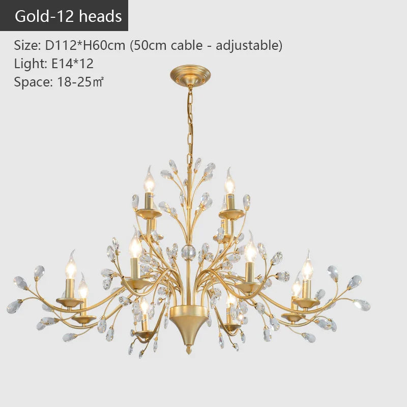 DecorBites™ Crystal LED Chandelier for Home Lighting in Bedroom Living Room Dining Kitchen