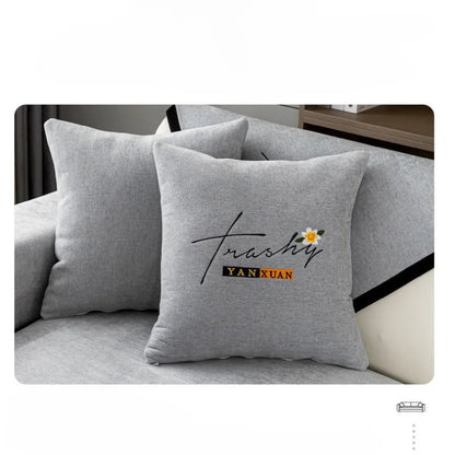 Soft Chenille Embroidery Four Season Universal Sofa Towel, L-shaped Sectional Anti-slip Sofa Cover for Living Room