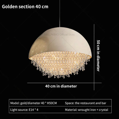 DecorBites™ Crystal Chandelier: Nordic Luxury Lighting for Living Room, Bedroom, and Dining Area