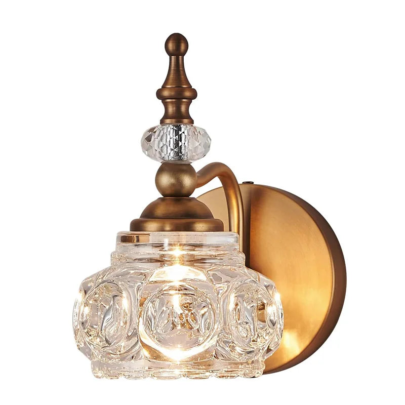 Gold Crystal Wall Lamp With LED Embellishments