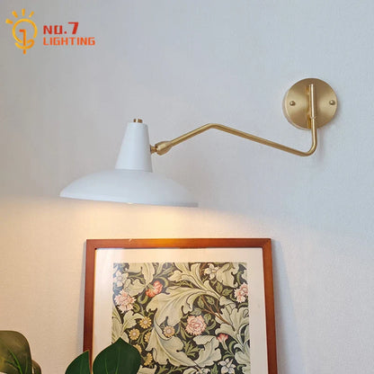 DecorBites™ Copper Swing Arm Wall Lamp LED E27 Retro Telescopic Bedside Living Room