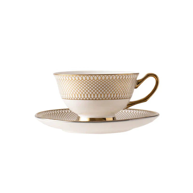 DecorBites™ Gold Ceramic Tea Set for Dining Table, Coffee Mug, Teapot, Afternoon Tea & Beverage Container