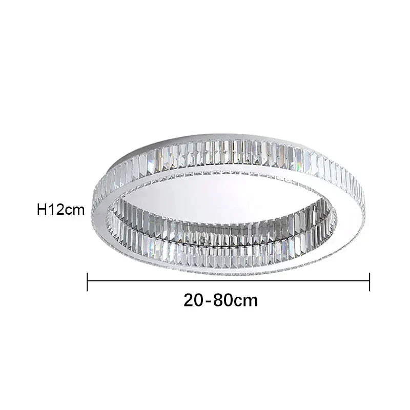 DecorBites™ Crystal Circle Ceiling Chandelier LED Indoor Lighting for Living Room Bedroom Study