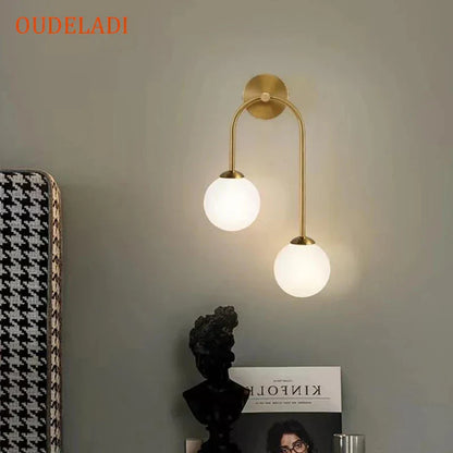 DecorBites™ Glass Ball LED Wall Lamp for Modern Living Room Decor