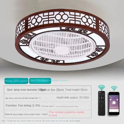 DecorBites™ Integrated Invisible Ceiling Fan Lamp Chandelier for Living Room, Dining Room, Bedroom